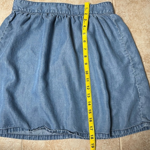 Madewell Chambray A-line Skirt Womens Blue Zipper Back Size 6 - Picture 5 of 6